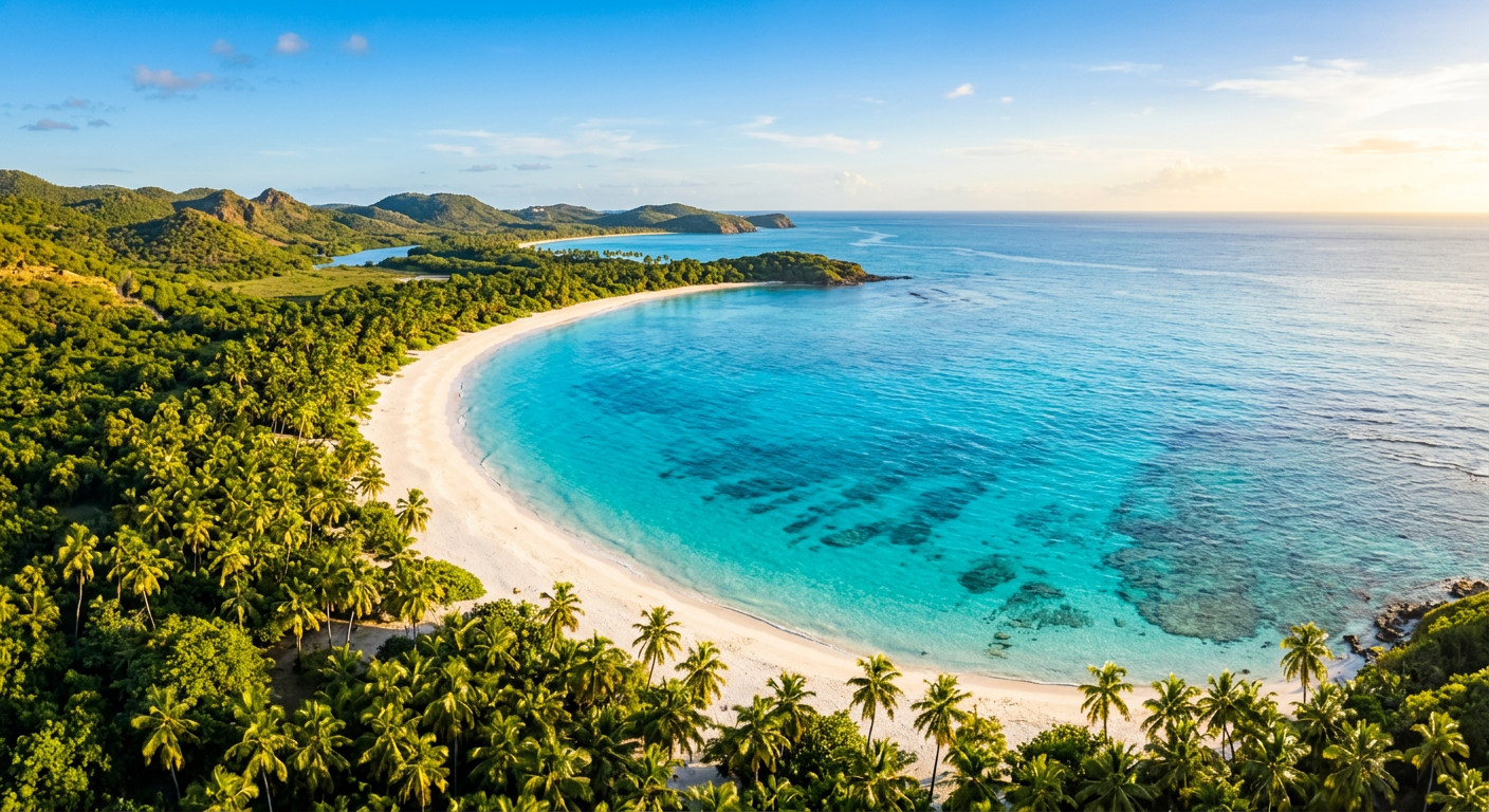 Dickenson Bay beach in North Coast, Antigua